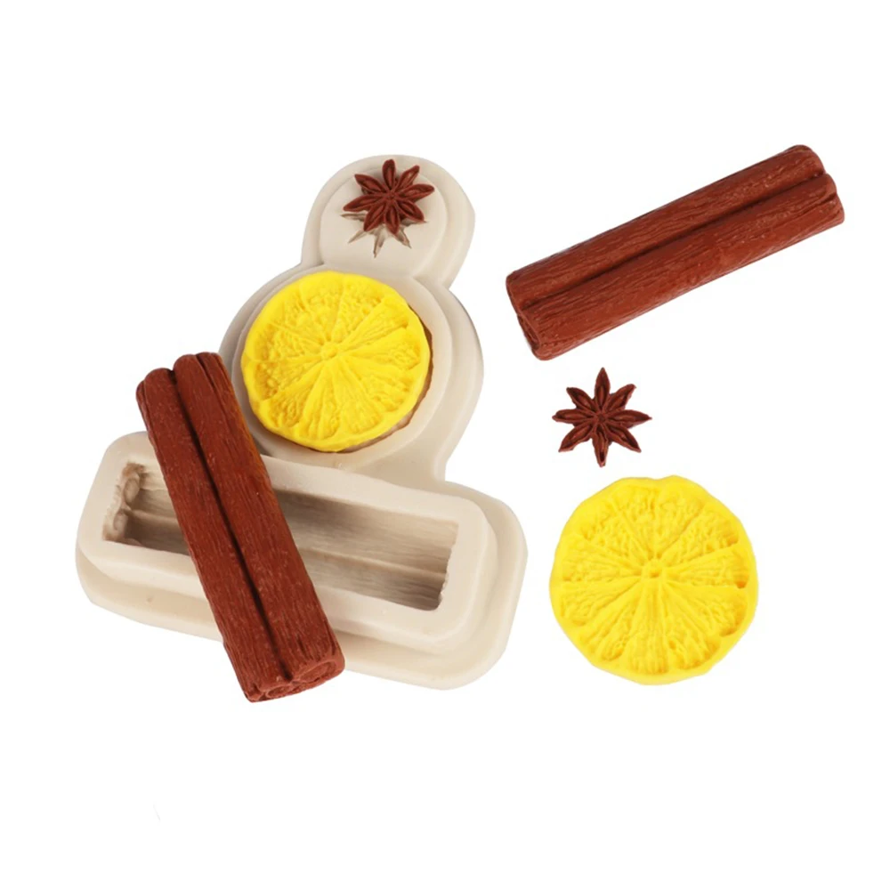 New Silicone Mold Leaf Fondant Star Anise Cinnamon Lemon Mold Cake Decorating Tool Cupcake Baking Candy Polymer Clay Gumpaste