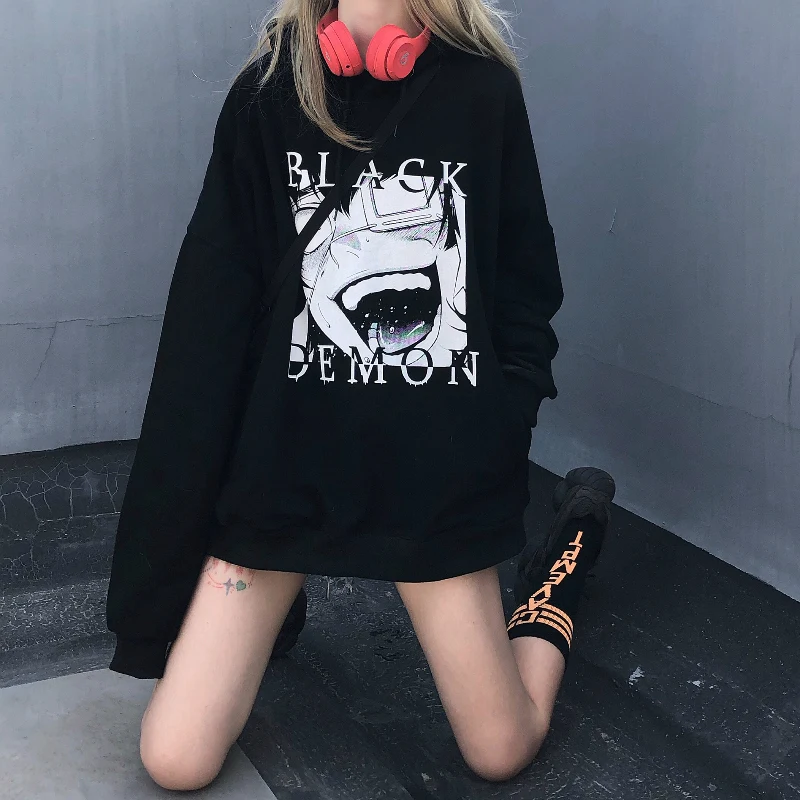 dark anime moletom com capuz