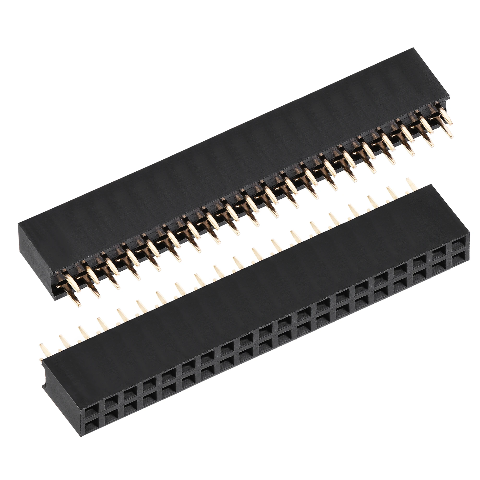 

Uxcell Straight Header Pin 40P 2 Row 2.54mm Pitch Copper Pin for Prototype Black 15pcs