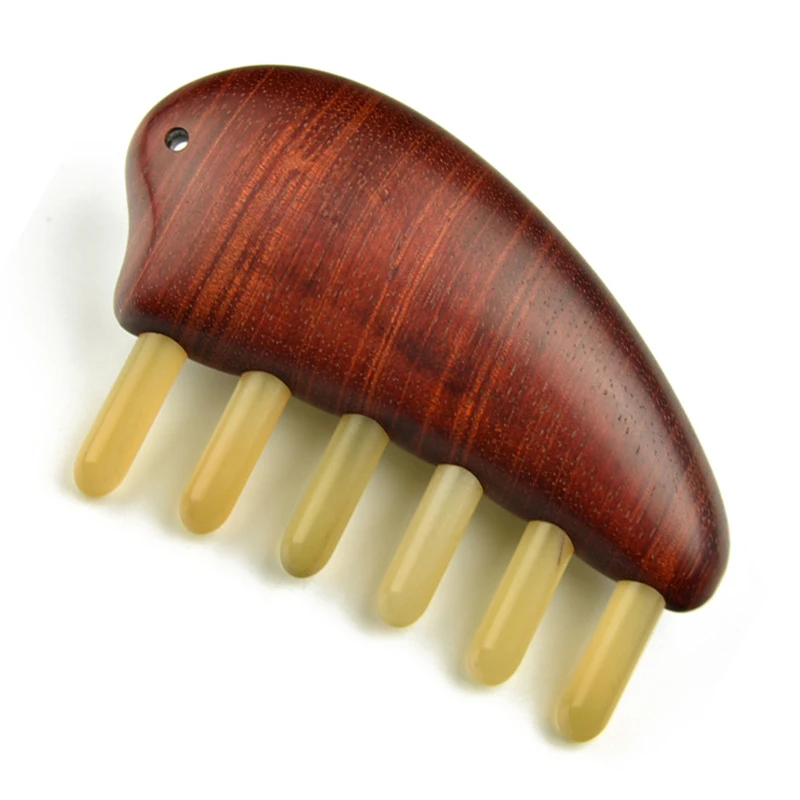 

4 Types Sandalwood Horn Massage Combs Head Meridian Massage Comb Thicker Wide Teeth Acupoint Pressure Therapy Head Massager