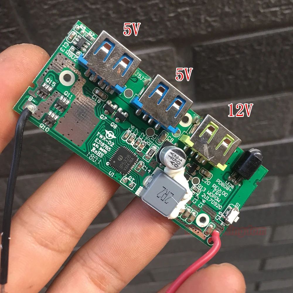 Двойная USB Type c QC 3 0 быстрая зарядная плата 5 в 6 9 12 В модуль быстрой зарядки для