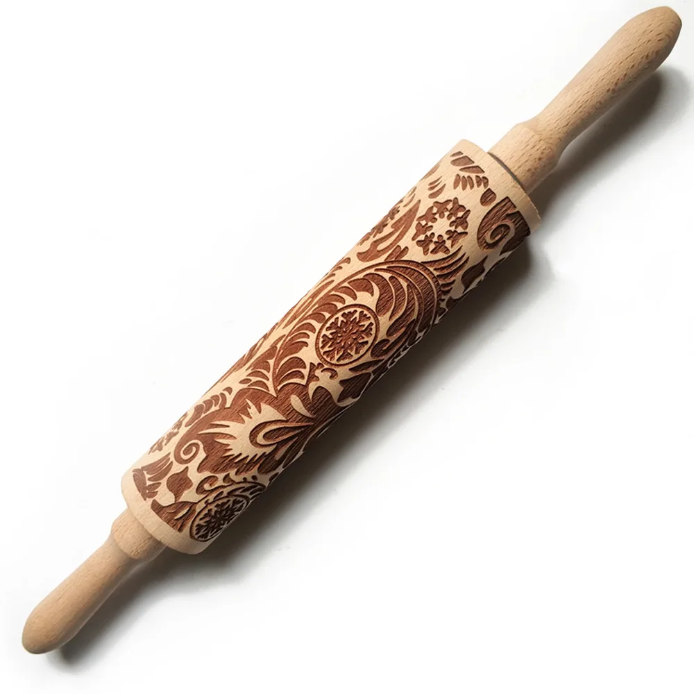 

Wood Rolling Pin with Pattern Embossing Fondant Rolling Pin Cake Design Rolling Pin Guide Rouleau Patisserie Cake Design AC50GM