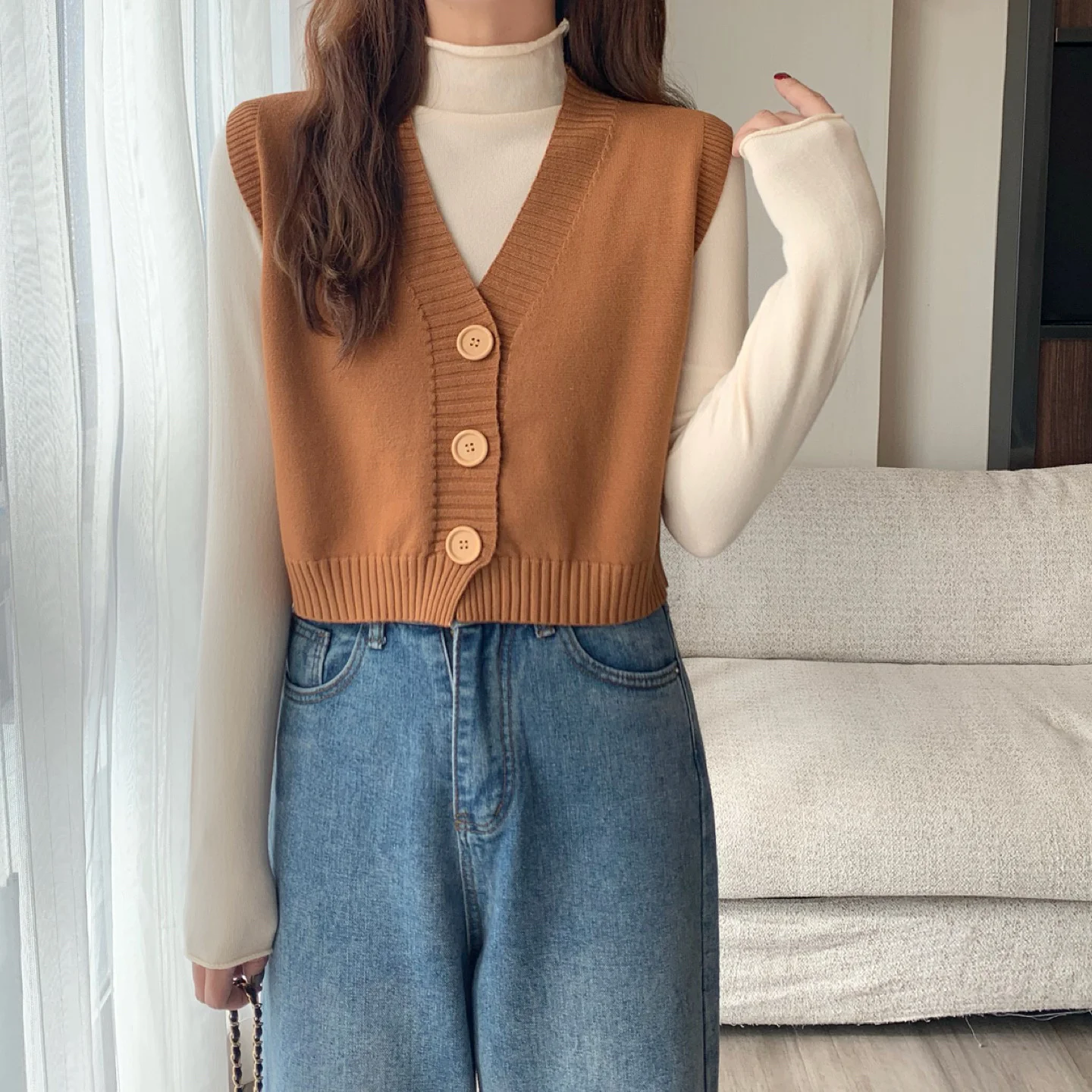 Вязаный кардиган женское универсальное пальто на весну и осень новинка 2021 зимний