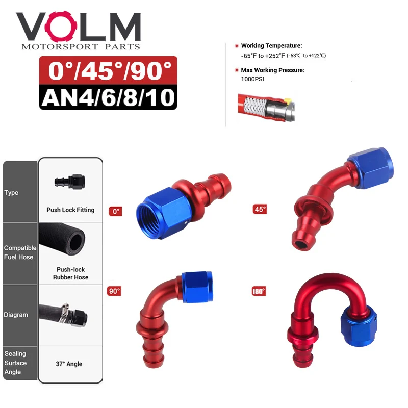 

universal quick push on lock reusable hose end fitting Oil Fuel Line Push On oil cooler hose fitting adapter alloy