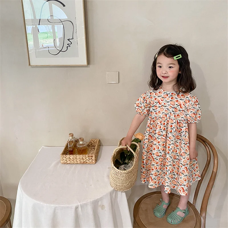 

Летнее платье для девочек celvereo 2021, детское платье с цветочным утечкой на спине, цветной галстук-бабочка для девочек, повседневное милое плат...