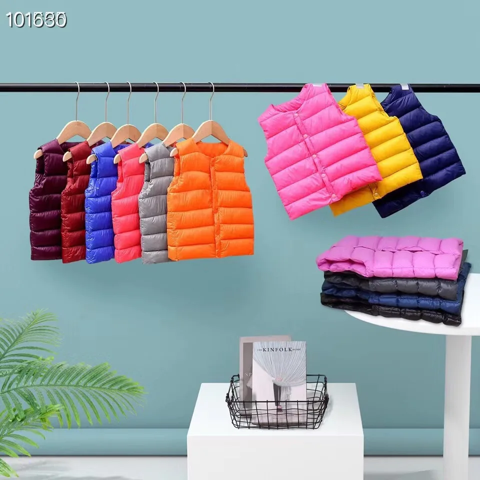 

Baby Girls Down Gilets Little Girls Winter Sleeveless Puffer Vest Jackets Kids Causal Warm Waistcoat Children Outerwear Coats