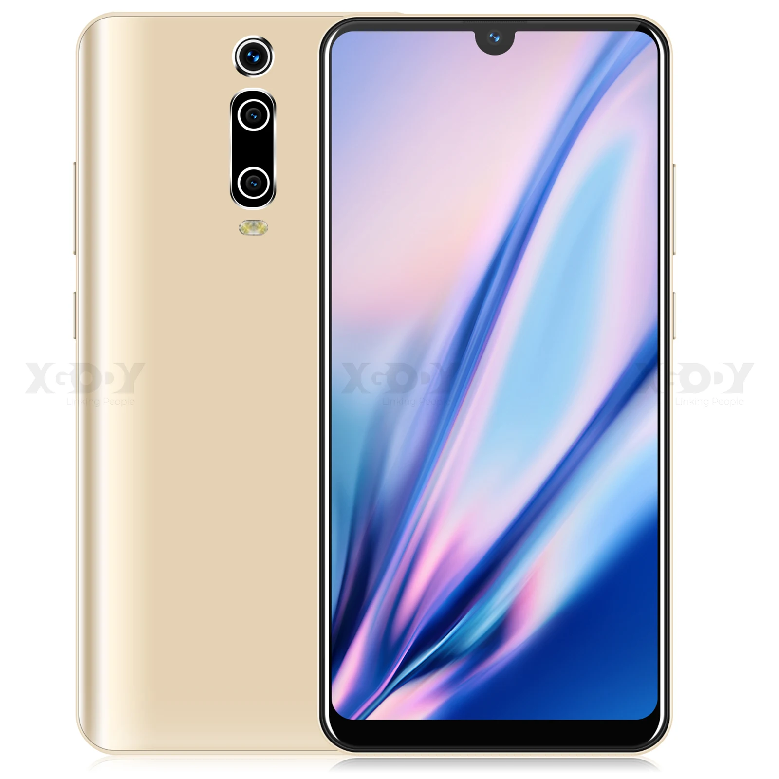 Gold XGODY 3g мобильный телефон 9T 1GB 4GB 6,26 ''QHD экран MTK6580 четырехъядерный Android 9,0 капля полный экран 2800mAh смартфон - Цвет: Gold