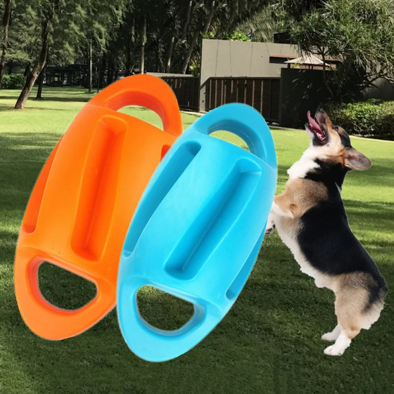 

1Pcs Bite Resistant Pet Dog Floating Water Blown Rubber Chew Toys Rugby Ring Interactive Training Dog Toy For Small Dogs