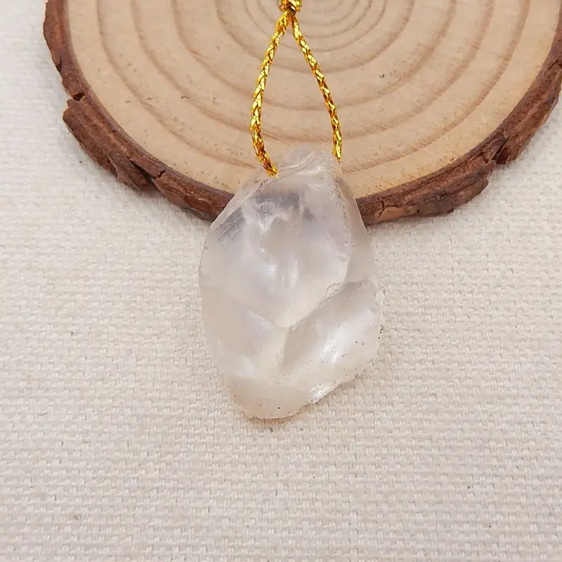 

Natural Stone White Quartz Nugget Pendant Bead 29x21x13mm 8g