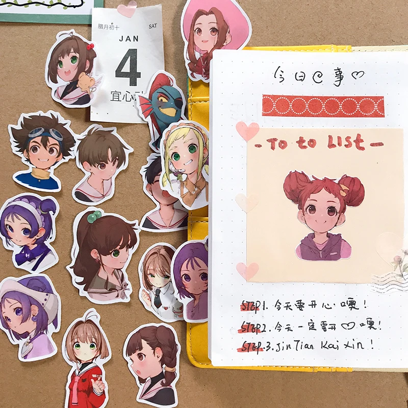 54pcs Animation cute girl stickers/Scrapbooking Stickers /Decorative Sticker /DIY Craft Photo Albums | Дом и сад