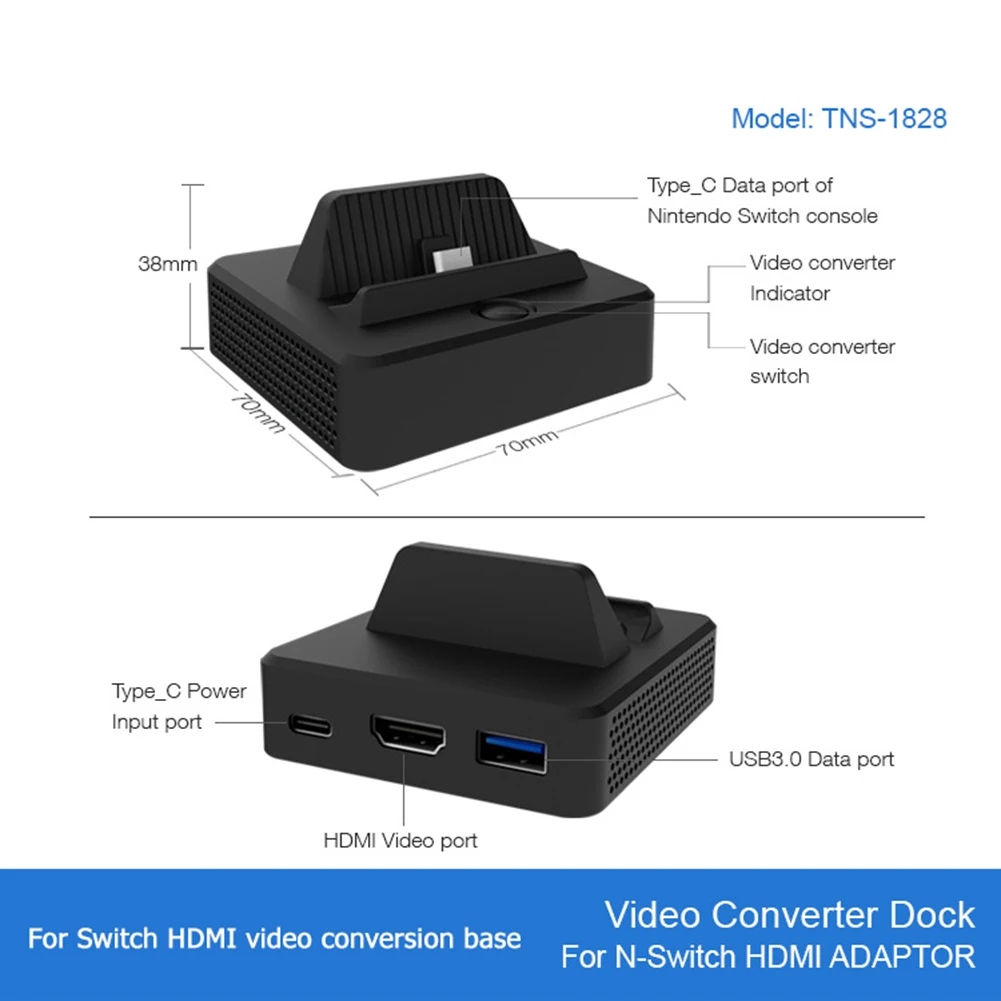 portable charging dock station for nintendo switch ns hdmi compatible to tv video adapter conversion type c charger stand free global shipping