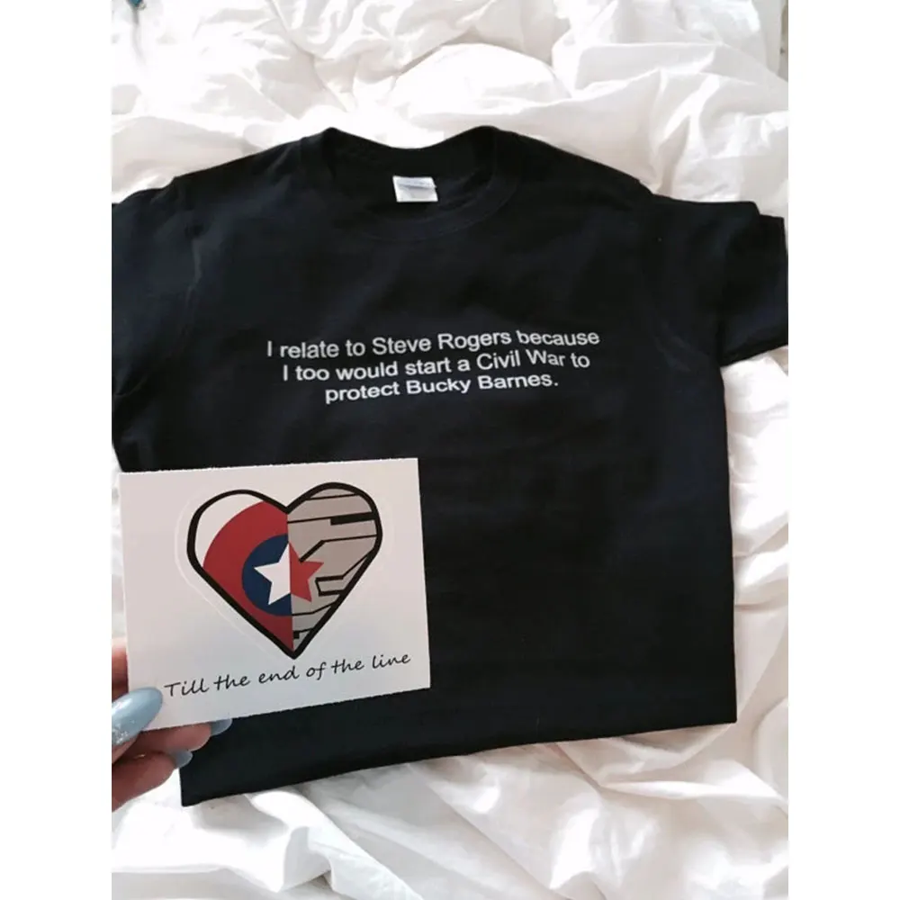 Футболка OKOUFEN Я связан с Стивом Роджерсом защита баки барне модная повседневная