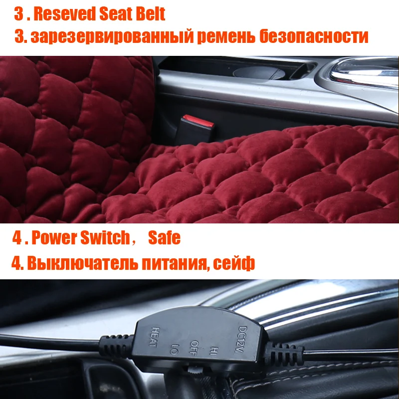 new heating car seat cover 12v heated auto front seat cushion plush heater winter warmer control electric heating protector pad free global shipping