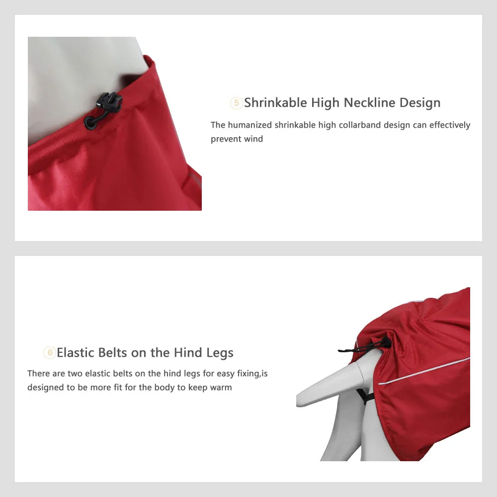 

Winter Dog Coat Technical Jacket for Dogs Harness Dog Clothes Windproof Reflective Thick Fleece Lining Medium Large Pet Dogs Red