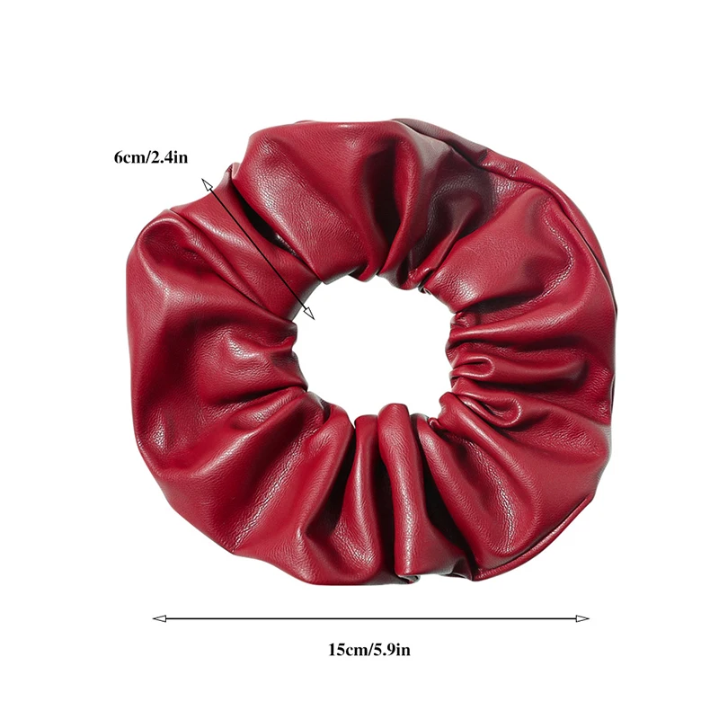 

Women Leather Big Hair Bands Hair Tie Elastic Scrunchies Ponytail Holder Hair Rope Rings New Christmas Hair Accessories