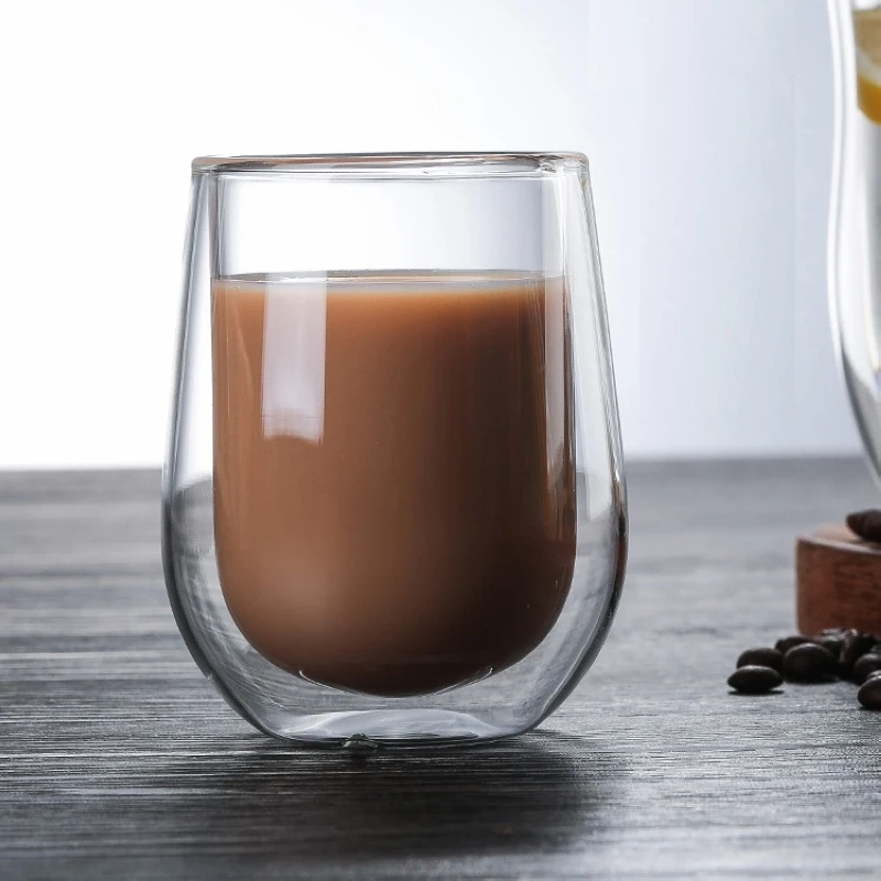 200/250 ml Creative Drinking Glasses Double Bottom Mug Coffee Glass Cup Elegant Juice Milk Tea Shot with Dragon Egg Shape | Дом и сад