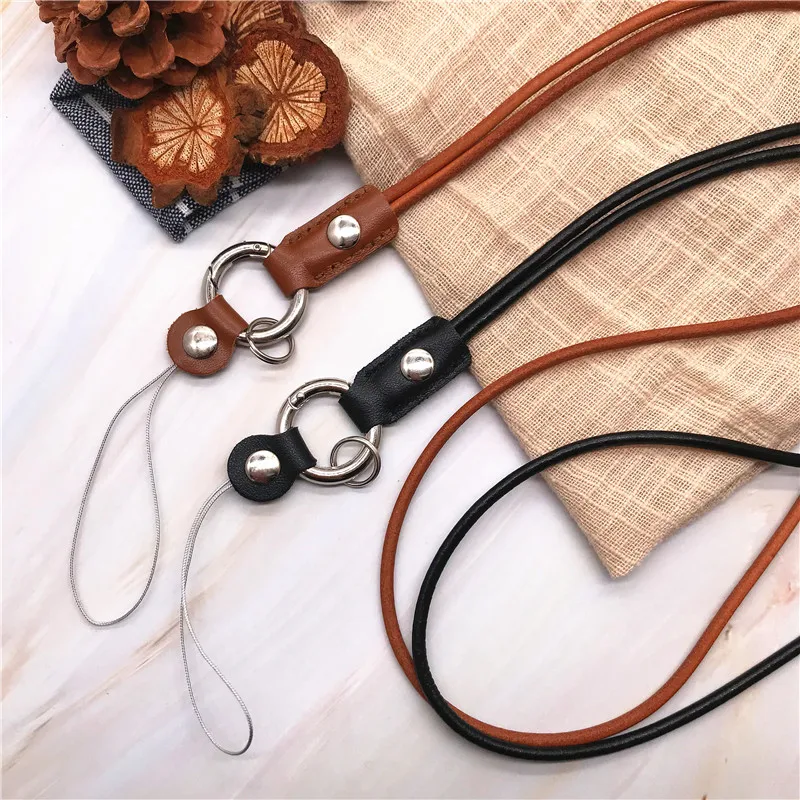 Высококачественный съемный кожаный шнурок на шею мобильный телефон USB держатель