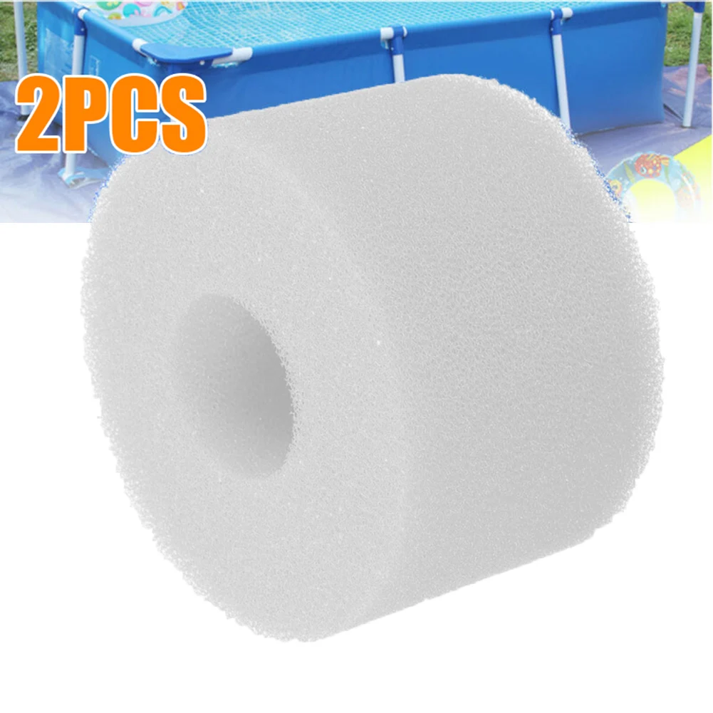 

Washable Filter Sponges 2pcs Foam Reusable Hot Tub Swimming pool White