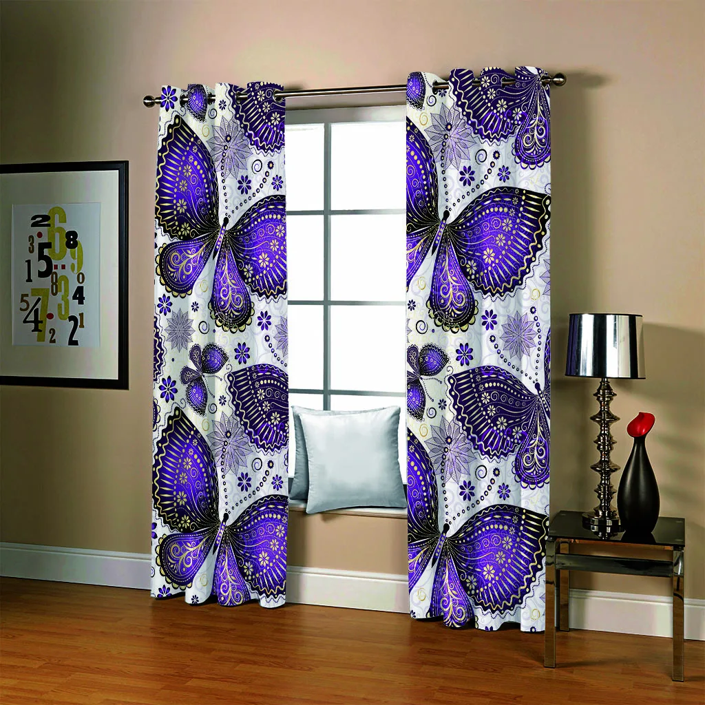 Занавески с принтом бабочек SOFTBATF затемняющие шторы s тканевые занавески оконные