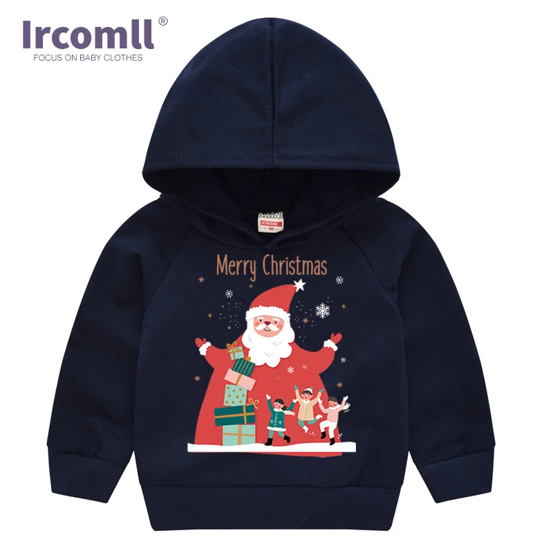 

Детский Рождественский свитер Ircomll для мальчиков и девочек, пуловер с мультяшным принтом, свитшот, Рождественский костюм, одежда