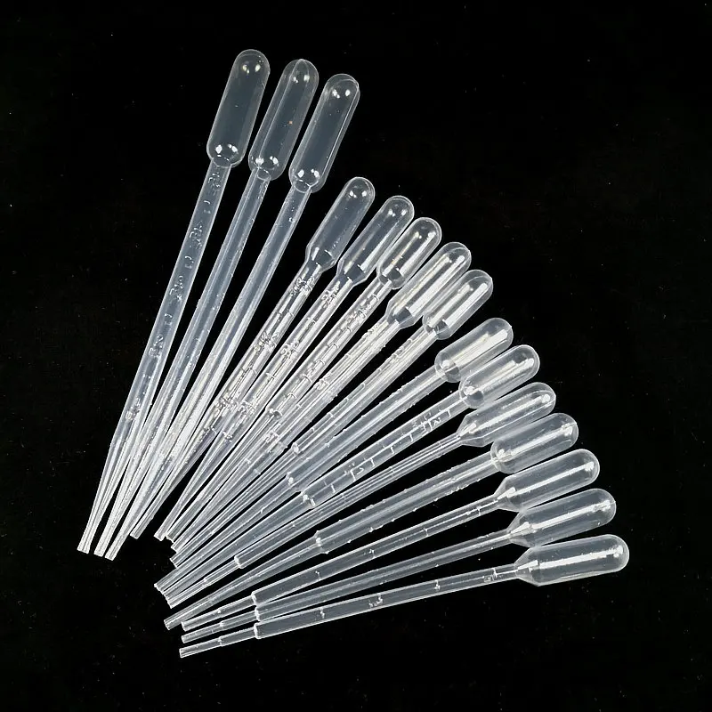 

100pcs lab 0.2ml 0.5ml 1ml 2ml 3ml plastic pasteur pipette Disposable clear dropper