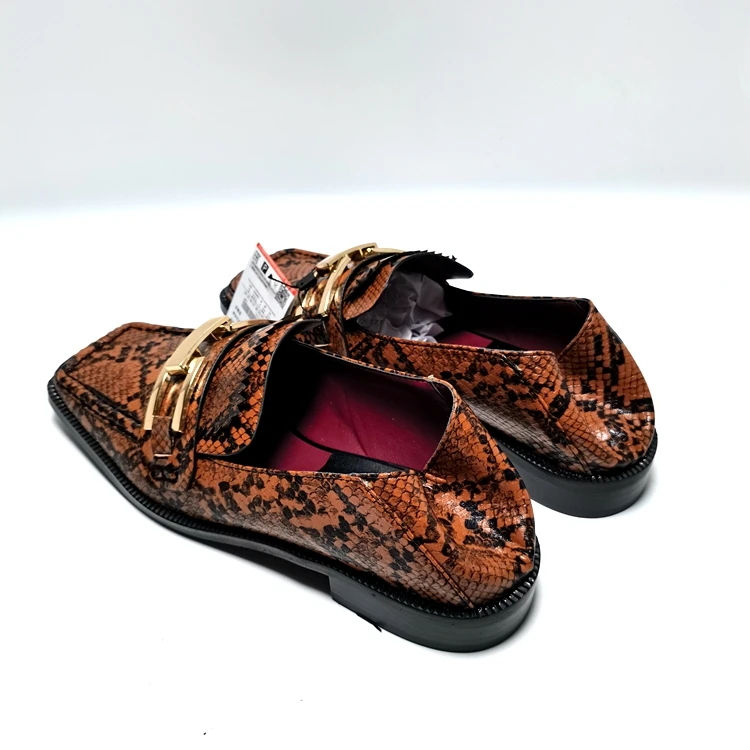 

Retro Woman Shoes Loafers With Fur British Style Print Slip-on Square Toe Preppy Boat Slip On New Leopard Office & Career Lace-U