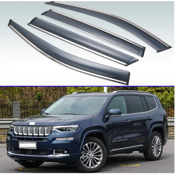 

Для Jeep Commander 2018 2019 Пластик внешний козырек Vent Оттенки окна Защита от солнца Дождь гвардии отражающая 4 шт.