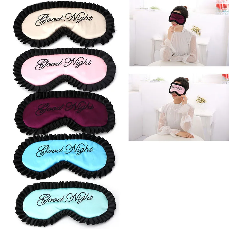 

Fashion Comfortable Imitation Silk Satin Word Sleep Mask Eye Cover Personalized Travel Pink/Purple/Green/Blue/Beige