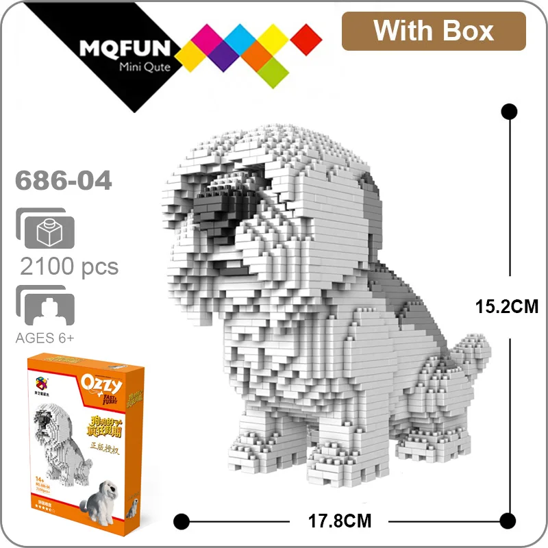 PZX милые Мультяшные мини блоки собака аниме строительные игрушки животные