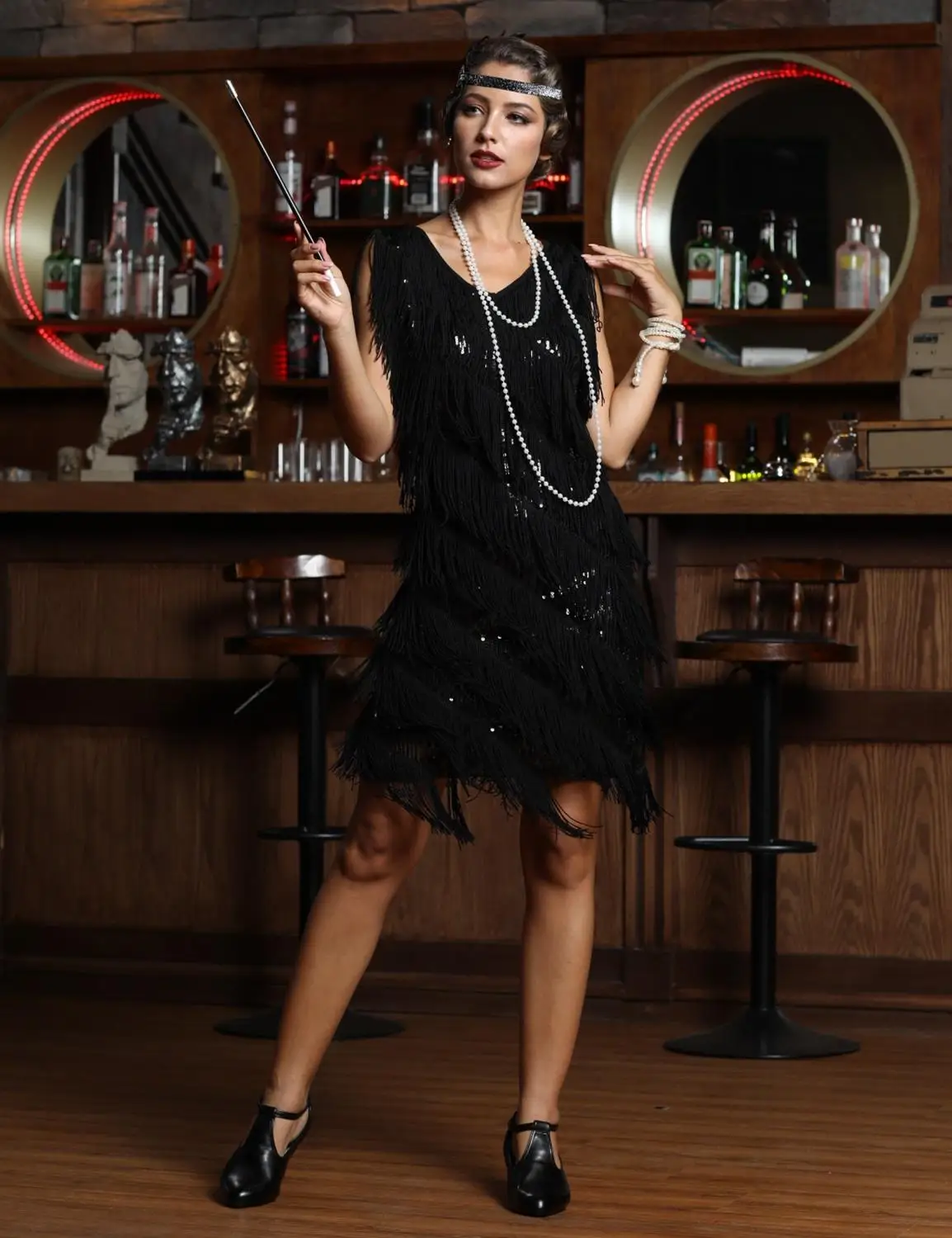 

PrettyGuide Women's Flapper Dress Sequined Fringe 1920s Gatsby Party Roaring 20s Dresses