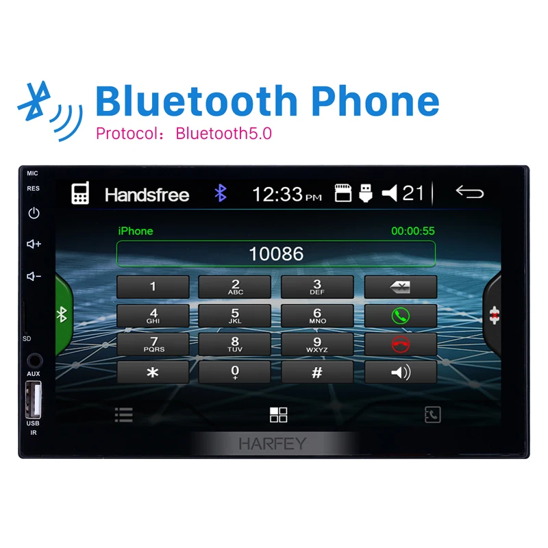 Harfey 7 &quotУниверсальный 2 din Bluetooth Автомобильный мультимедийный плеер сенсорный
