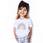 От 1 до 12 лет повседневные Стиль Детская летняя футболка белого цвета с короткими рукавами для малышей; Футболка разноцветной футболки с принтом для мальчиков и девочек; Стильная одежда
