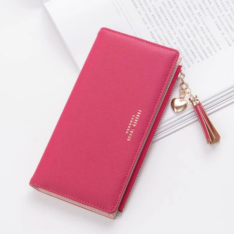 Женский кошелек с кисточкой 2019 длинный симпатичный кожаные женские кошельки