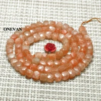 onevan natural golden sunstone faceted square beads 3 8 0 2mm stone bracelet necklace jewelry making diy accessories design
