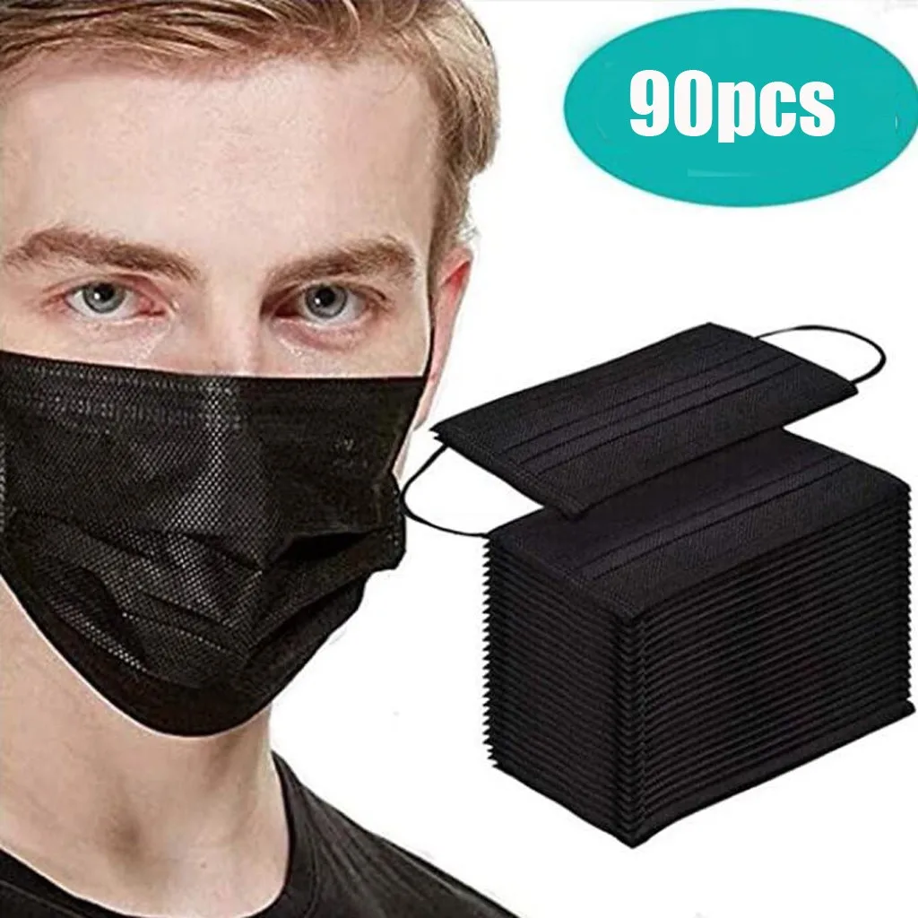 

Adult Face Mask Proof Protect Face Mouth Cover Outdoor Black Masks Dustproof Filter Pm2.5 Mask Party Decoration Facemask