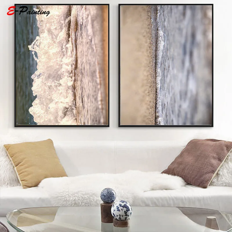 Современная Картина на холсте пастельные стены искусство пляж океан береговая