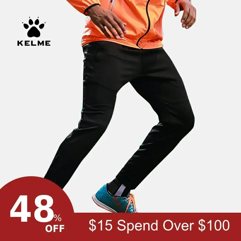 KELME мужские футбольные тренировочные штаны осень и зима утолщенная спортивная верхняя одежда футбольные черные брюки спортивные штаны K15Z406