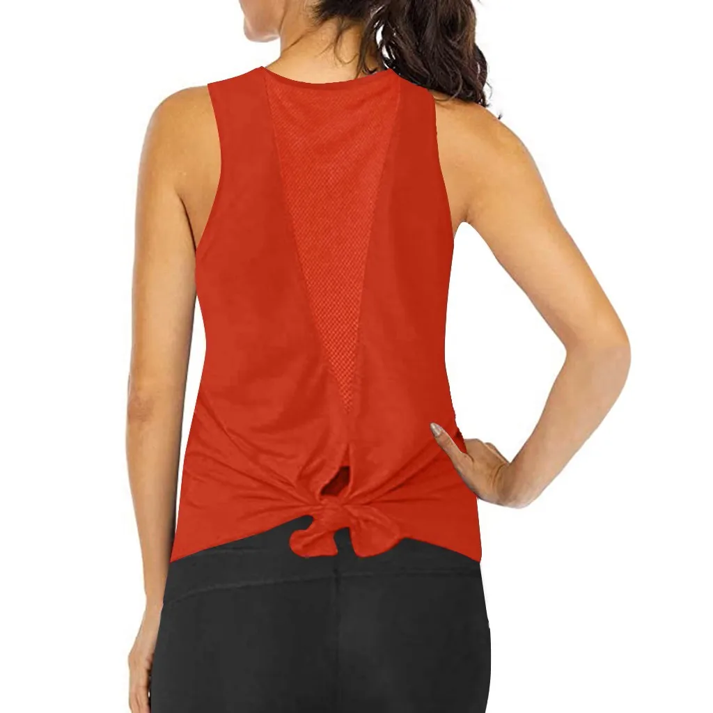 Женская дышащая майка для йоги с открытой спиной без рукавов занятий спортом L709| |