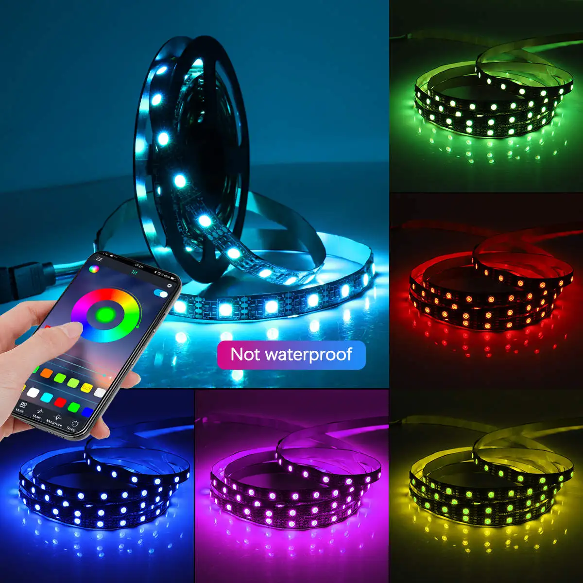 

Home Taste Waterproof USB LED Strip Light Bluetooth App Controller SMD 5050 RGB Colorful DC5V Flexible LED Light Tape Ribbon TV