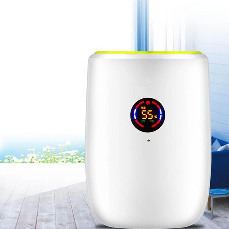 

Small Dehumidifier for Home Bedroom Living Room Office Mini Dehumidifier with LCD Screen-US Plug