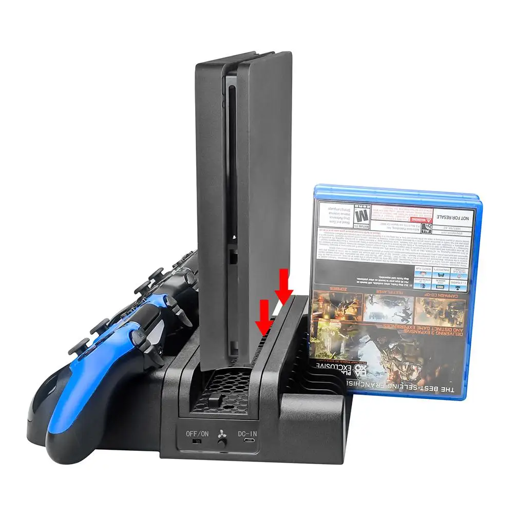 Charger For PS4/PS4 Slim/PS4 Pro Dual Controller With Cooling Fan Cooler Vertical Stand Charging Station SONY PS 4 | Электроника
