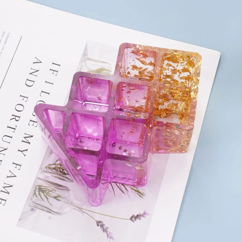 

Crystal Epoxy Resin Mold 7 Grids Square Lipstick Storage Box Holder Casting Silicone Mould DIY Crafts Jewelry Making Tools