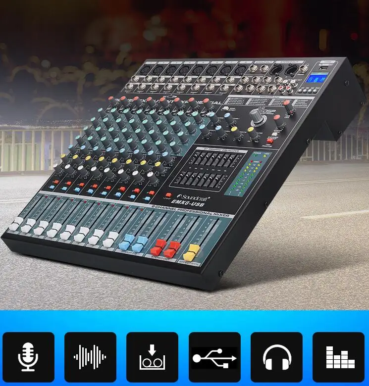 

Готовый профессиональный микшер для выступления на сцене, оборудование для конференций KTV, HIFI audio с USB-дисплеем