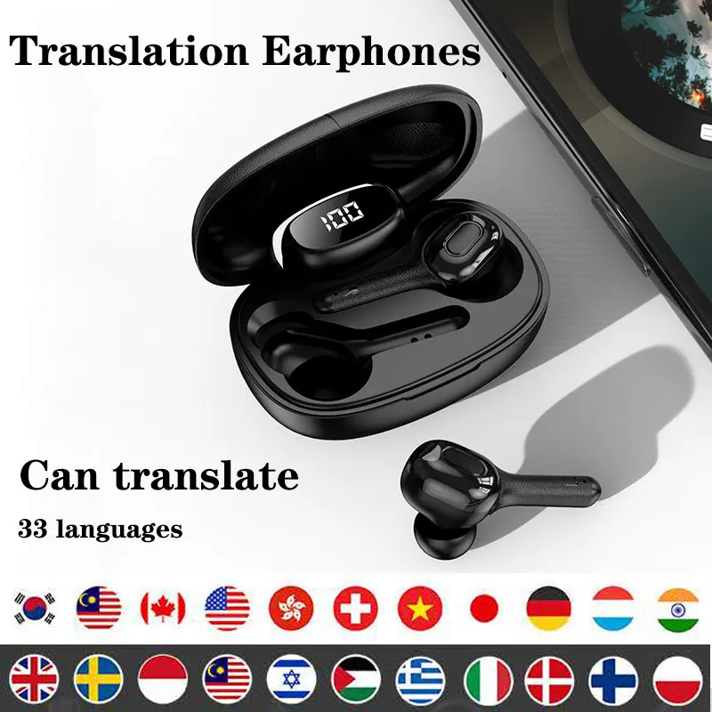 

TWS Translation Earphones Speak 33 Languae Bluetooth 5.0 Wireless Headphone Instant Voice Sports Business Headset with MIC