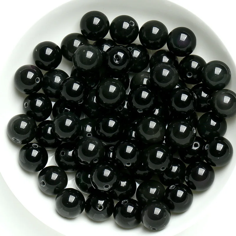 Аутентичные DIY ювелирные изделия ручной работы 4-18 мм натуральный обсидиан
