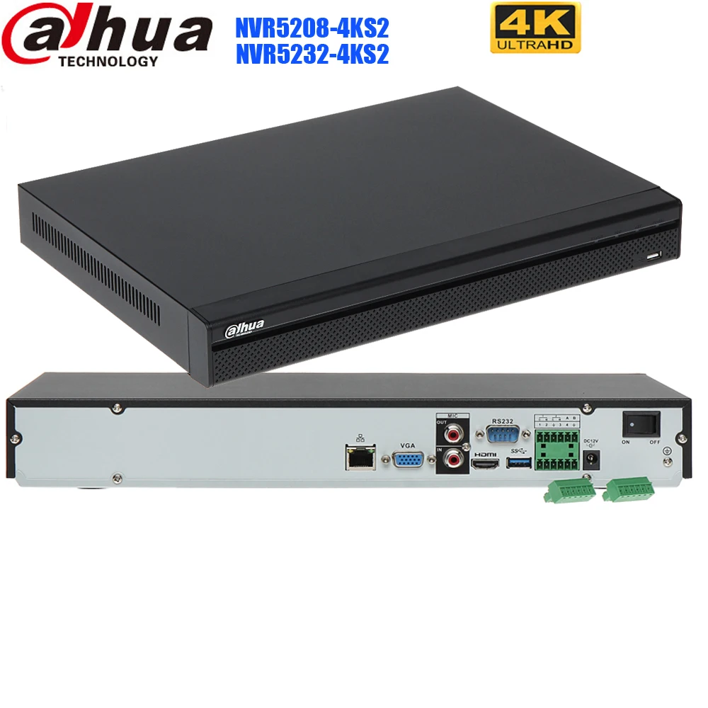 

Оригинальный mutil язык Dahua DHI-NVR5208-4KS2 DHI-NVR5216-4KS2 DHI-NVR5232-4KS2 4K и H.265 Сетевой Видео Регистраторы