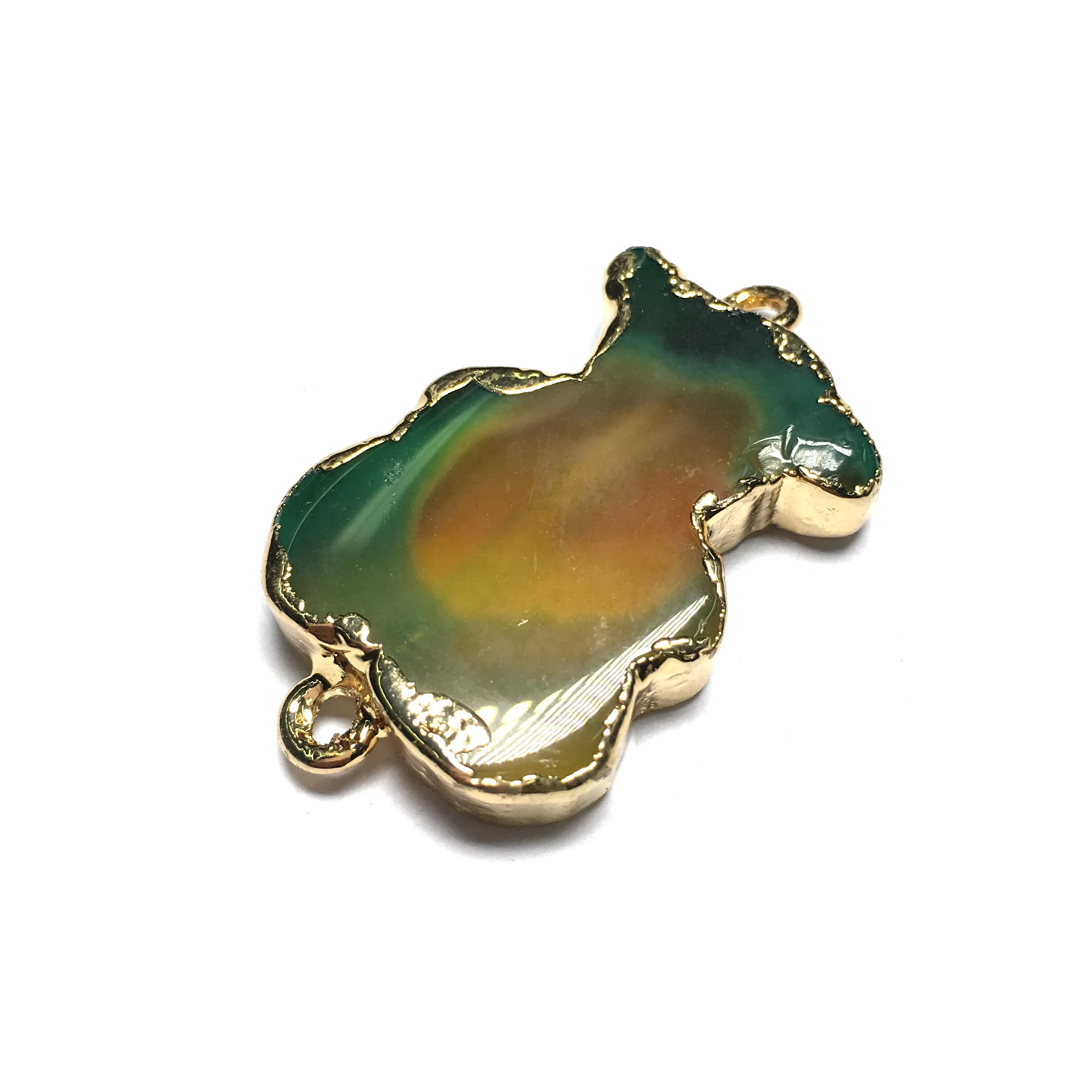 

Natural Stone Gems Cute Bear Agate Connector Handmade Crafts DIY Necklace Bracelet Earrings Jewelry Accessories Gift Making