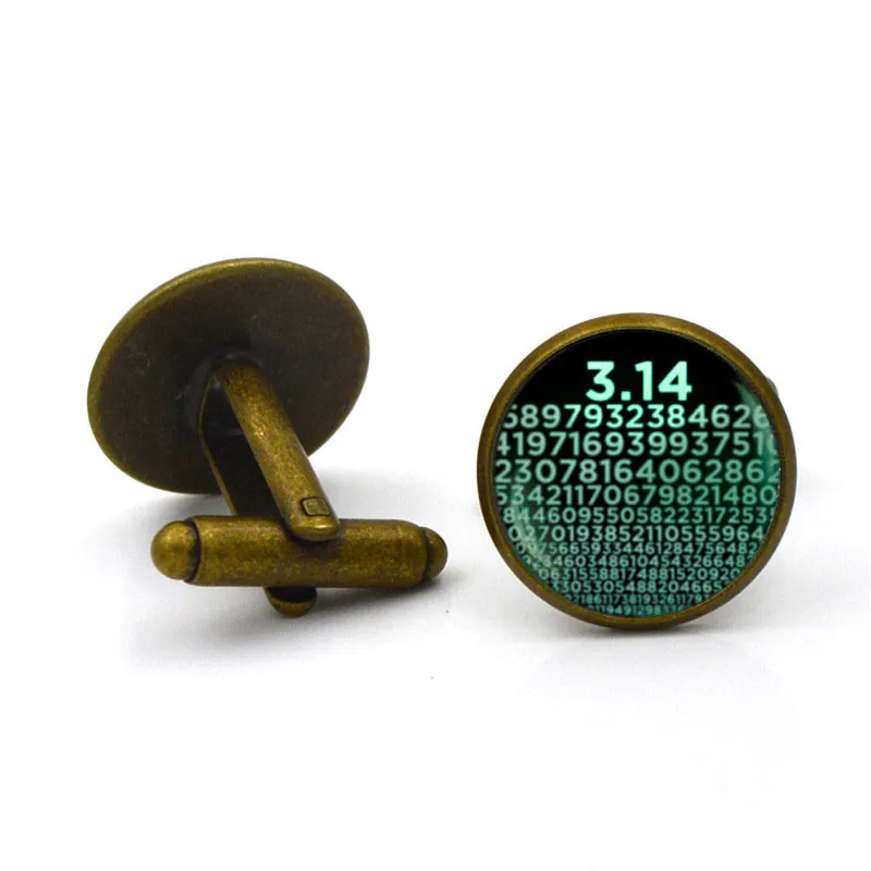 Цифры Символ Запонки Pi для мужских ювелирных изделий Аксессуары Математика