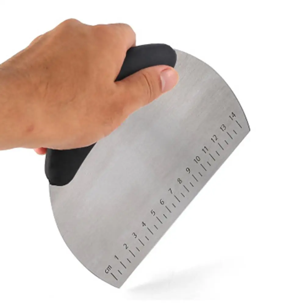 

2Pcs Soft Handle 430 Stainless Steel Flour Mixer Noodle Cutter With Scale Baking Tool Set Utensils Butter Powder