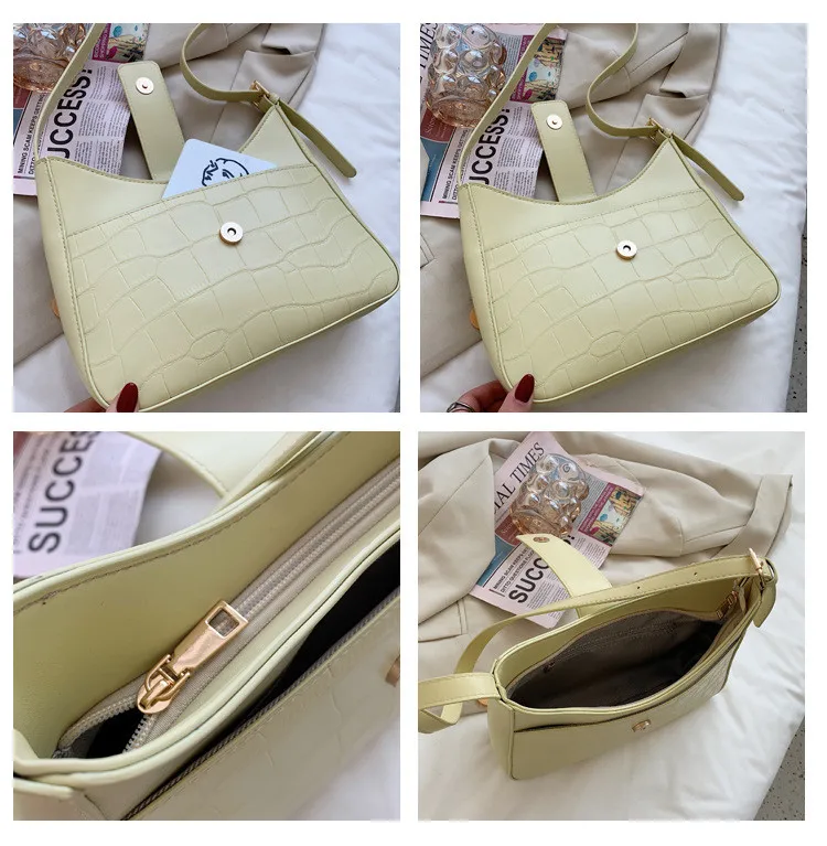 

PU Leather Women Crossbody Shoulder Bags Small Summer Luxury Fashion Brands Trendy Elegant ladies Handbags Stone Pattern totes